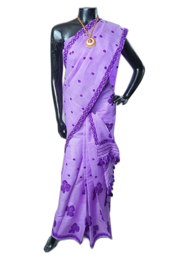 Handwoven Purple Sador Mekhela