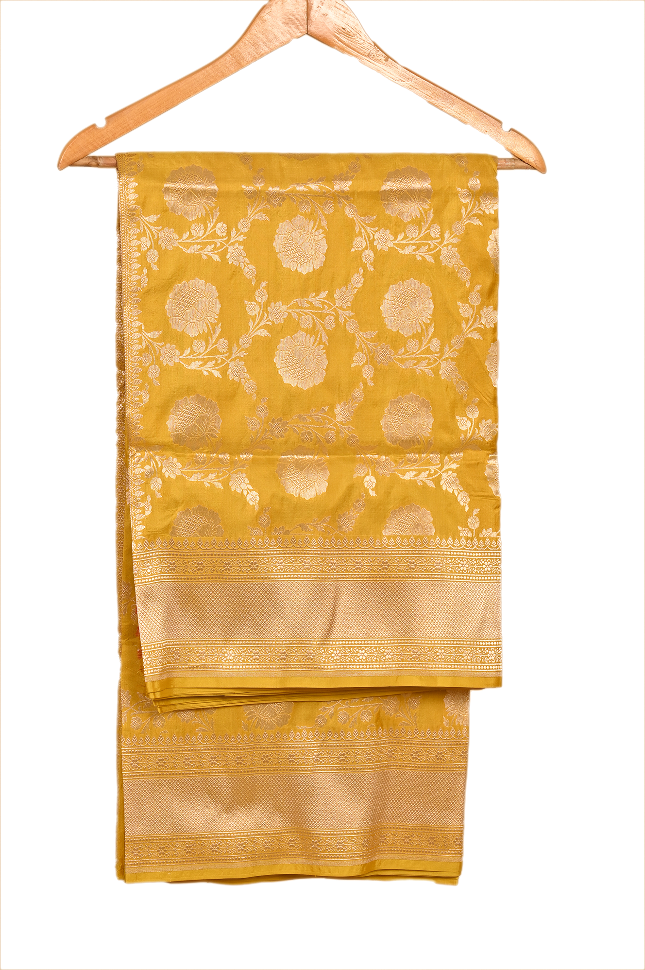 Yellow Jaal Silk Saree