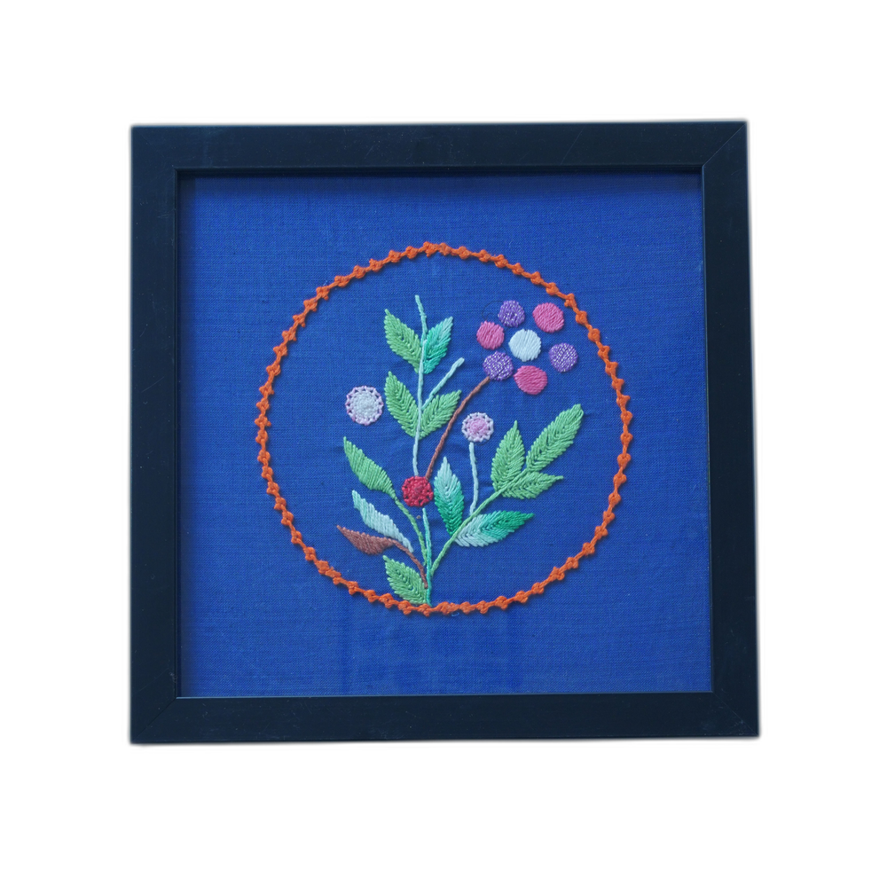 Handloom Patch Work Flower Photo Frame