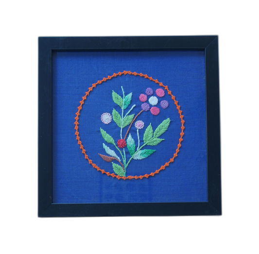 Handloom Patch Work Flower Photo Frame
