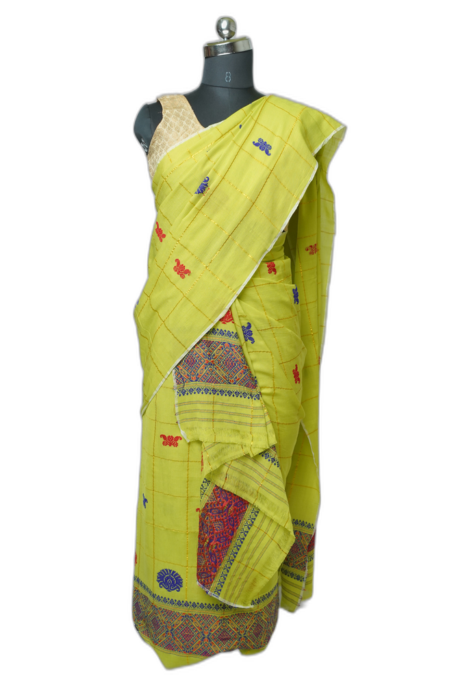Green Cotton Sador Mekhela