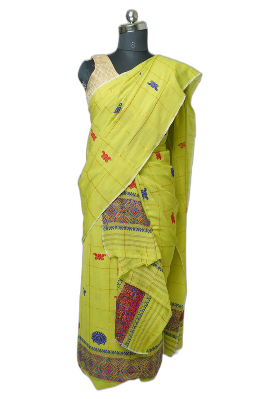 Green Cotton Sador Mekhela