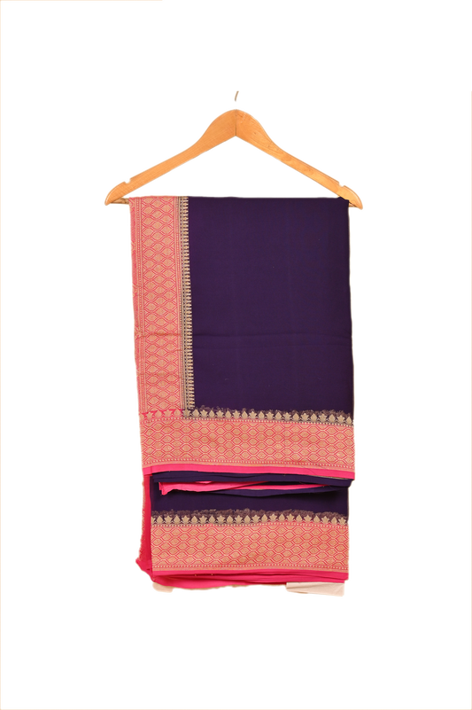 Deep Purple Chiffon Saree