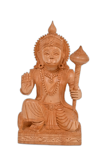 Wooden Carved Hanuman Ji