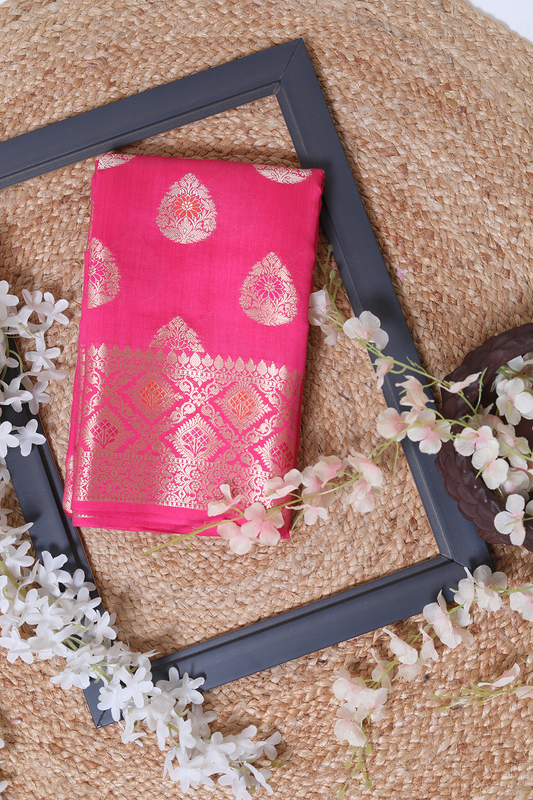 Meena Border Banaras Silk Saree - Handwoven Elegance
