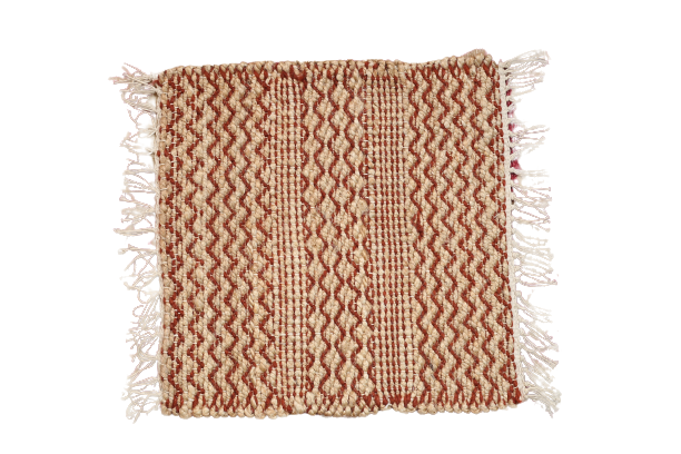 Red Jute Hand-Knotted Mat