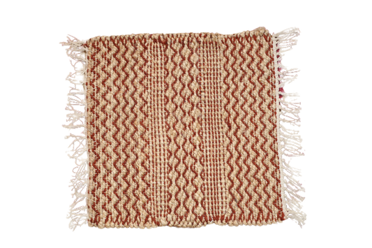 Red Jute Hand-Knotted Mat