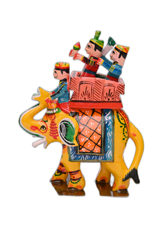 Handcrafted Wooden Kashi Naresh with Elephant – Banaras Art