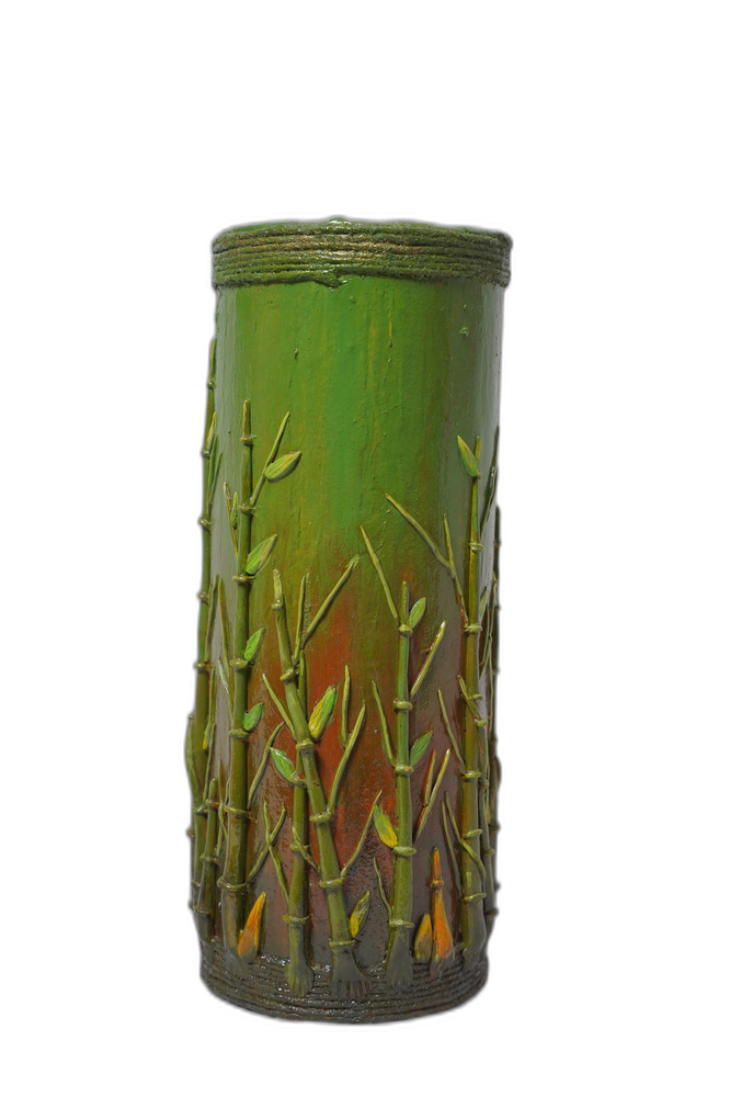 Clay Bamboo Designed Pot