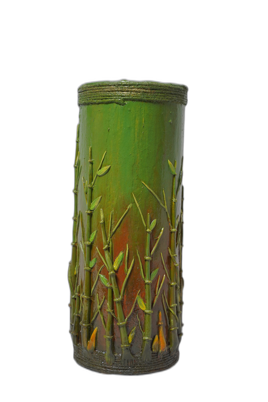 Clay Bamboo Designed Pot
