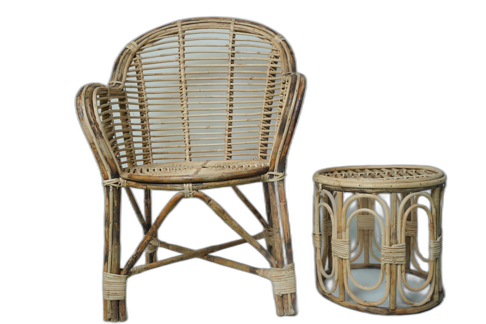 Large Cane Chair with Back Rest
