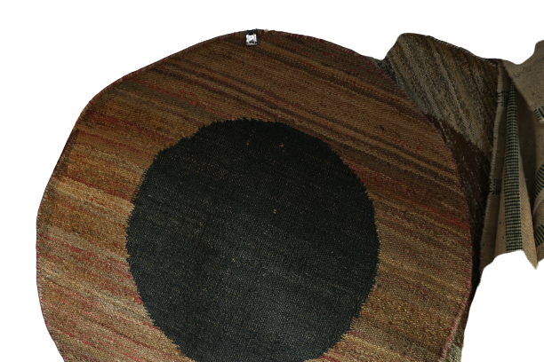Circular Brown & Black Jute Carpet