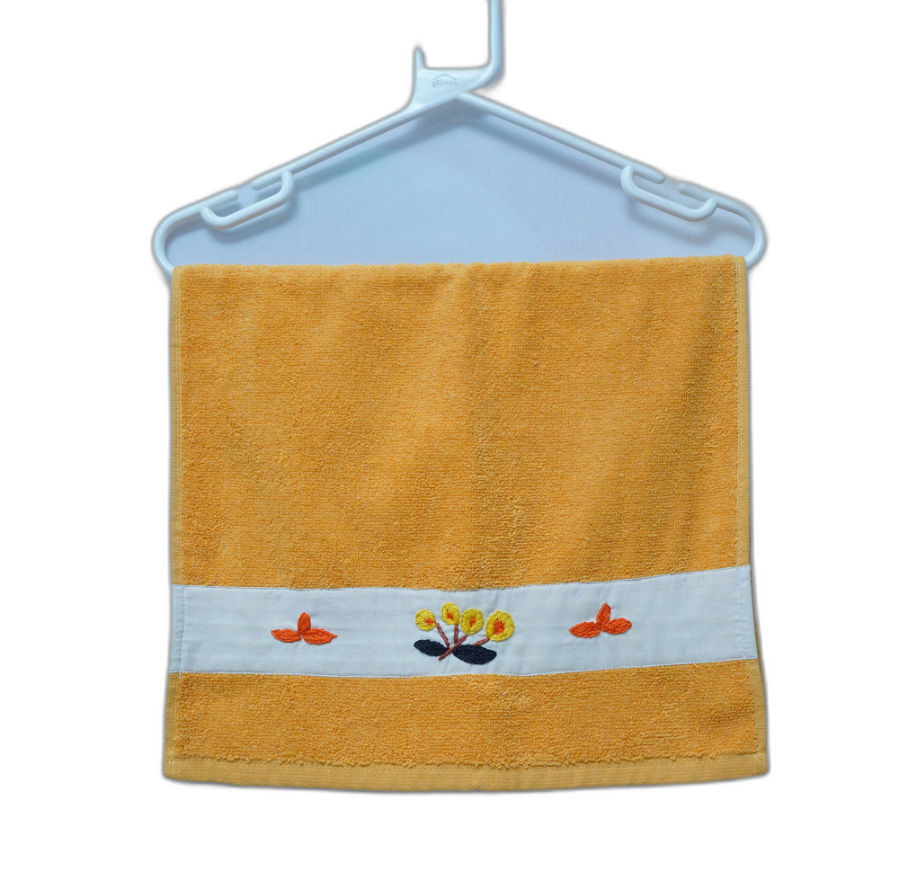 Yellow Hand Embroided Hand Towel