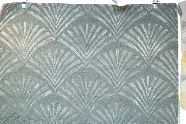 Blue Grey & White Silk Wool Carpet