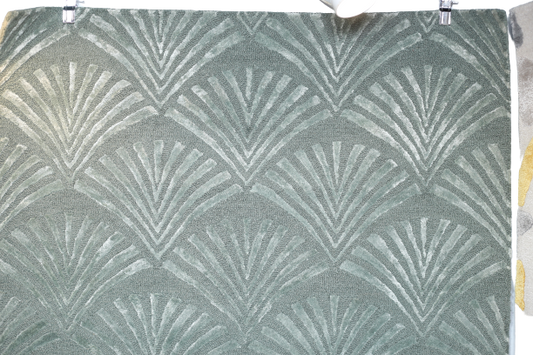 Blue Grey & White Silk Wool Carpet