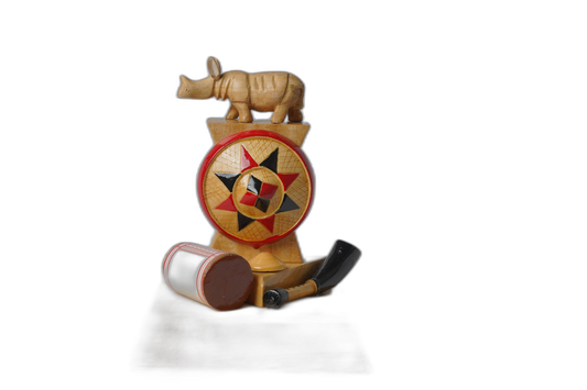 Handmade Wooden Rhino Bihu Trophy