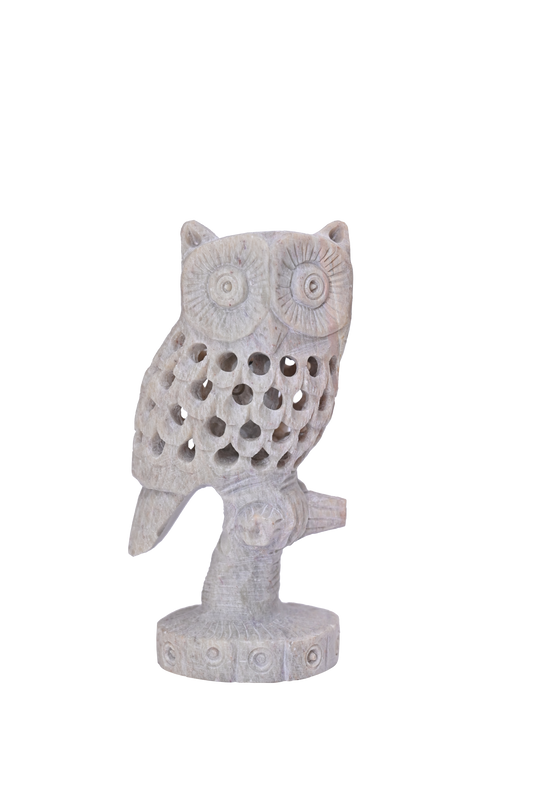 Thai Owl Handcrafted Marble Sculpture