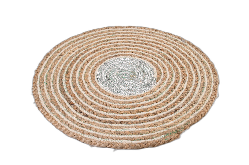Handmade Rustic Brown Circular Woolen Mat