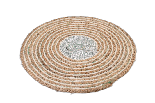 Handmade Rustic Brown Circular Woolen Mat