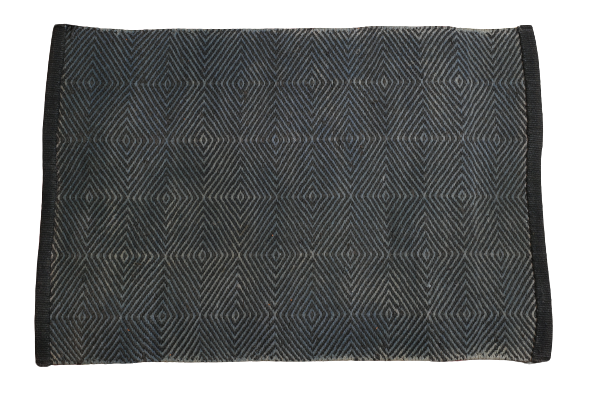 Hand-Knotted Jute Black Carpet
