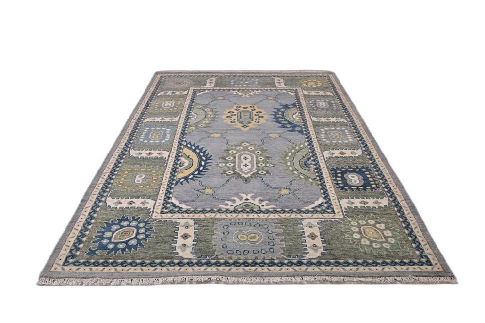 Handmade Sea Green Tabriz Carpet