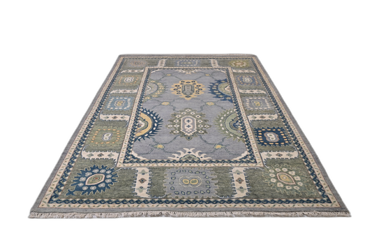 Handmade Sea Green Tabriz Carpet