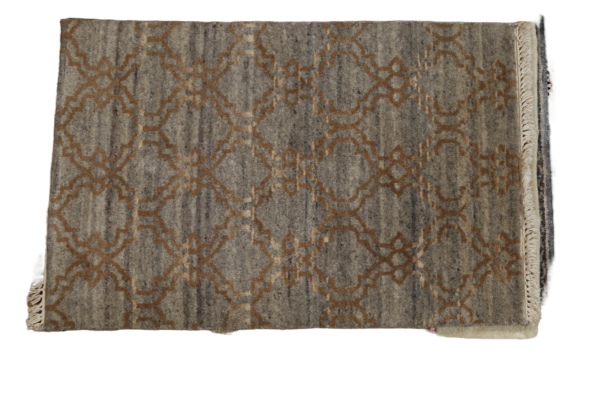 Grey & Gold Hand-Knotted Carpet