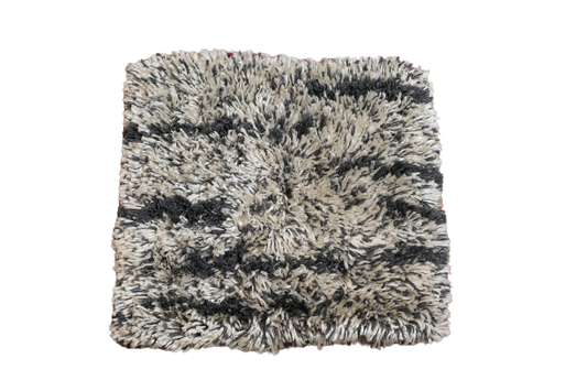 Grey & Black Silk Fur-Style Carpet