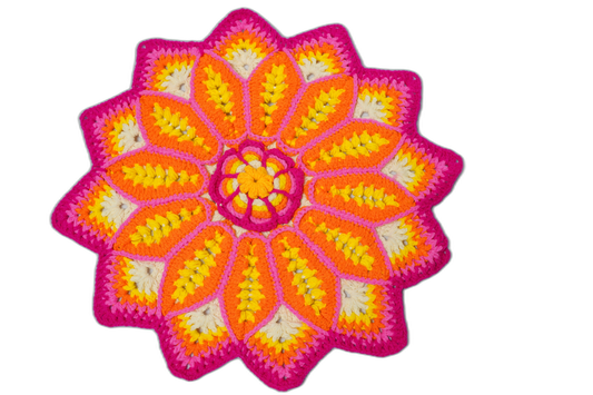 Hand Crochet Circular Table Centerpiece Falkush – Flower-Shaped