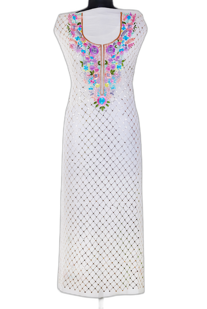 White Multicolored Zardozi