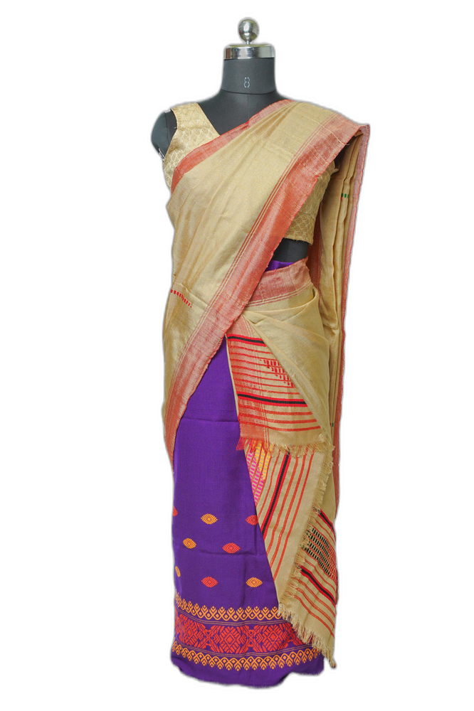 Golden Grace Assamese Sador Mekhela