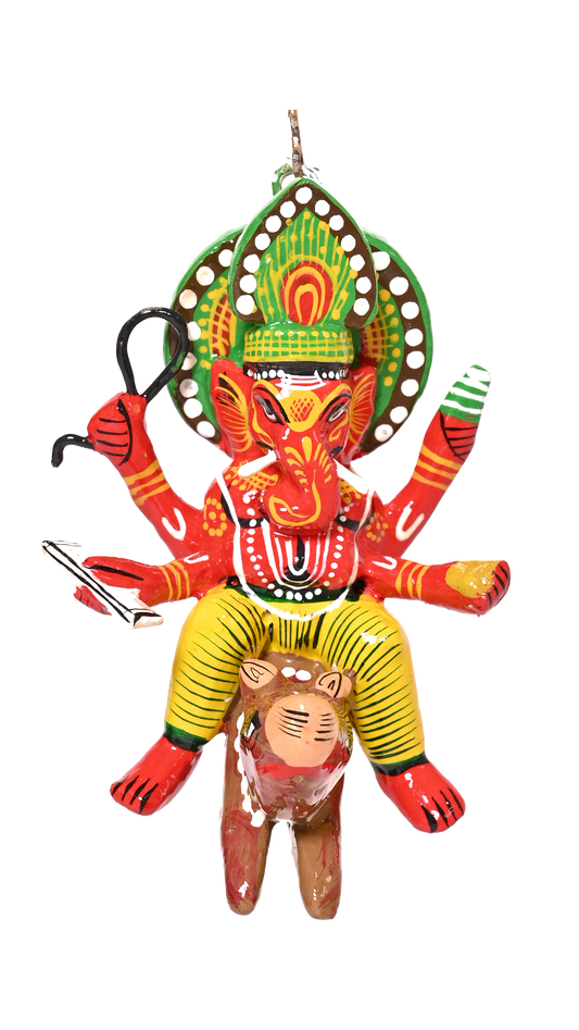 Flying Ganesha – Wooden Lacquerware Sculpture