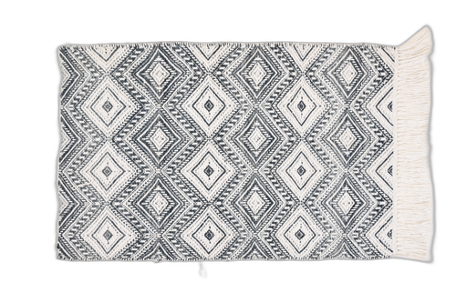 Handmade Carpet – White with Blue Design