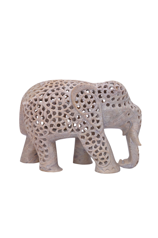 Marble Elephant Full Cut Handcrafted Sculpture