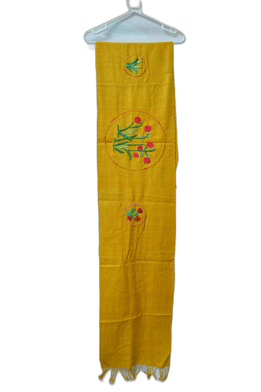 Yellow Floral Hand Embroided ERI Table Runners