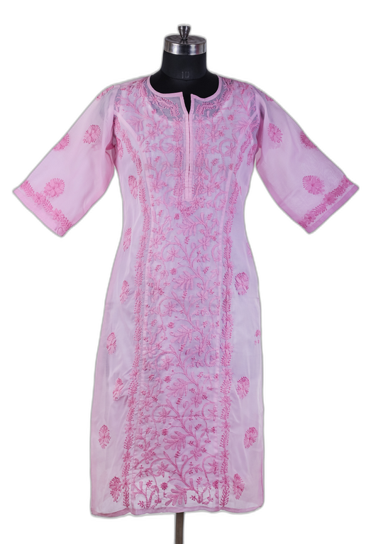 Blush Pink Embroidered Kurti