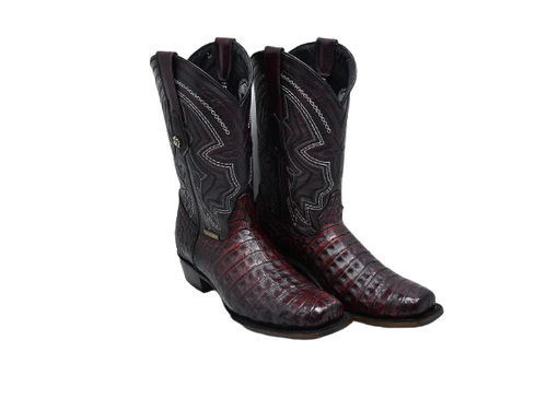 PROMO TEXAS COUNTRY EXOTIC BOOT CAIMAN BELLY BLACK CHERRY NS1 TOE