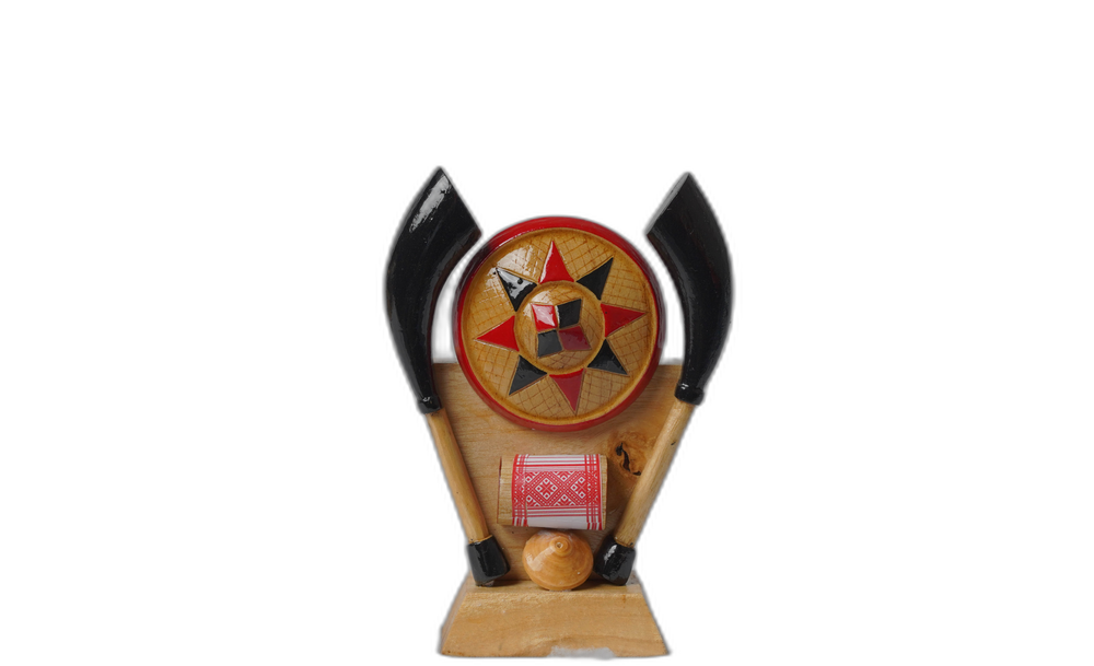 Handmade Wooden Hornpipe Bihu Trophy