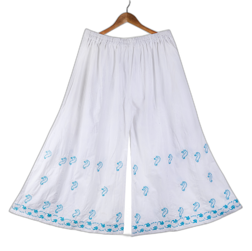 Cotton Blue Palazzo Pants