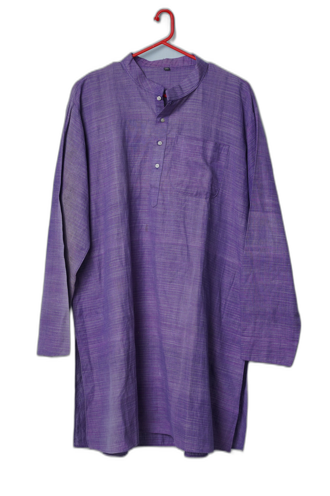 Handmade Men's Cotton Kurta Purple Colour