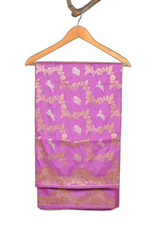 Pink-Purple Kadwa Banarasi Saree