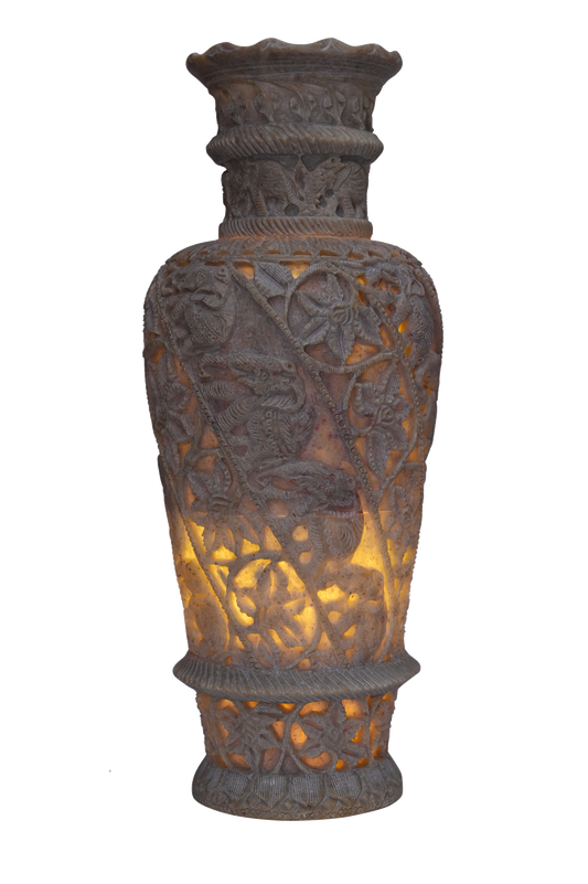 Stone Flower Pot Lamp