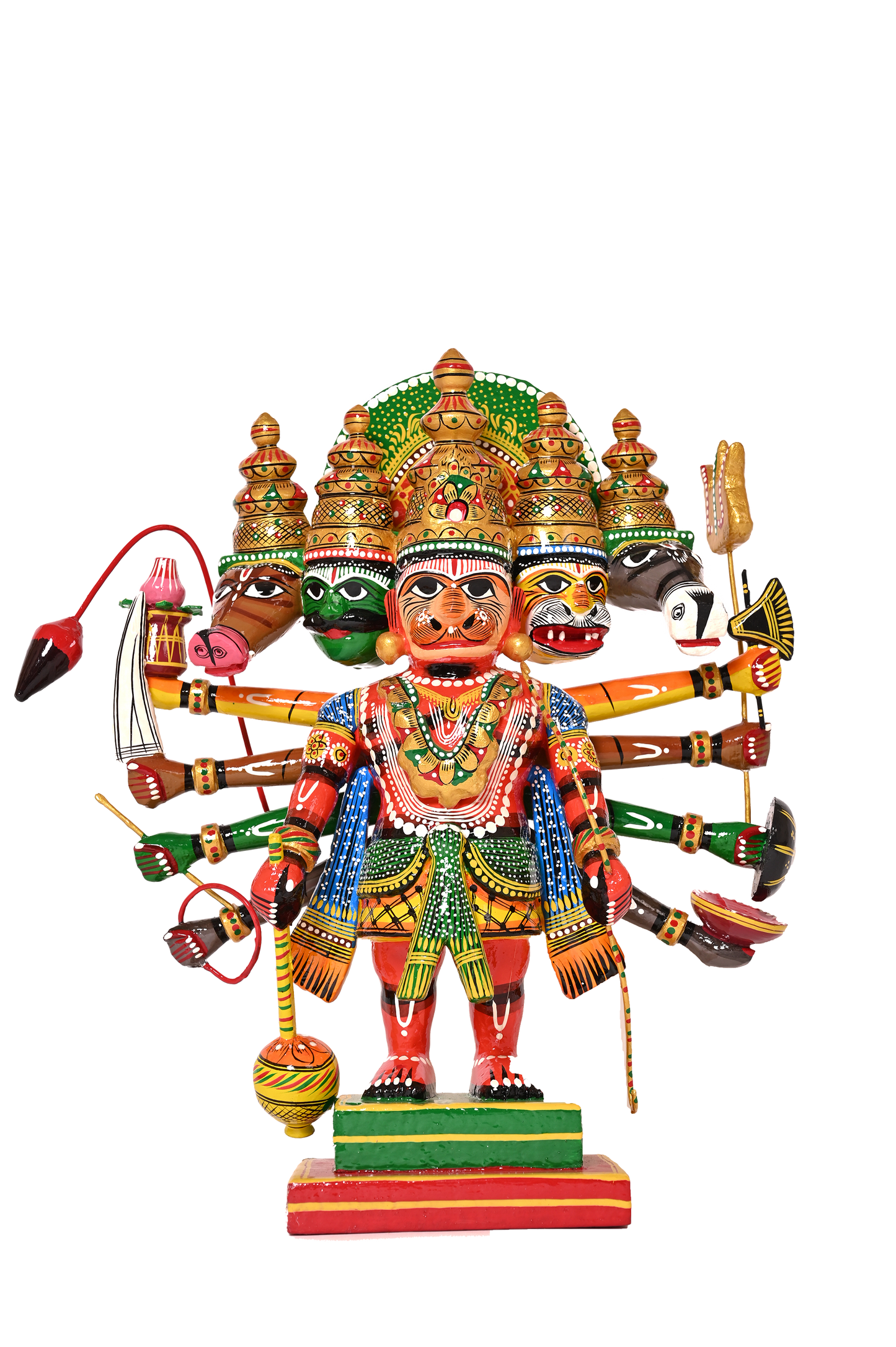 Wooden Lacquerware Panchmukhi Hanuman Ji