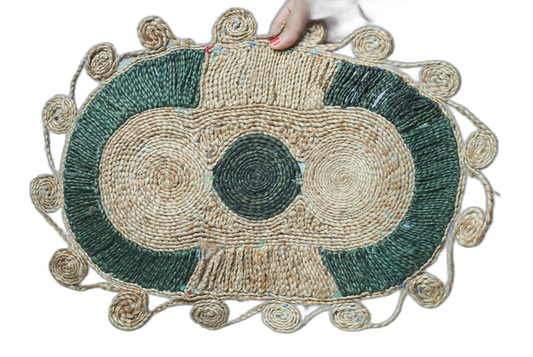Handwoven Jute Place Mat – Brown and Green