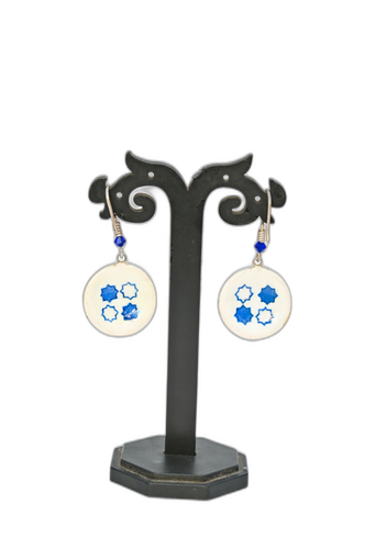 Blue & White Meenakari Earrings