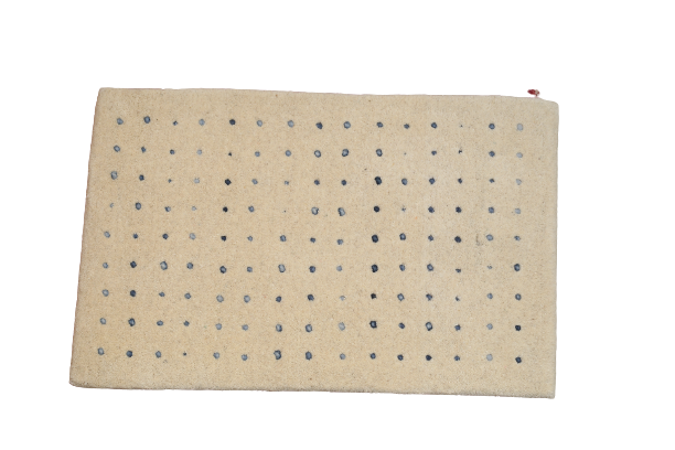 Beige & Black Wool Hand-Knotted Carpet