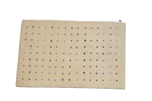 Beige & Black Wool Hand-Knotted Carpet