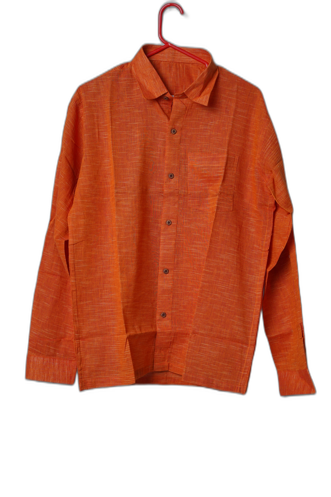 Hand made Cotton Shirt in Orange Colour