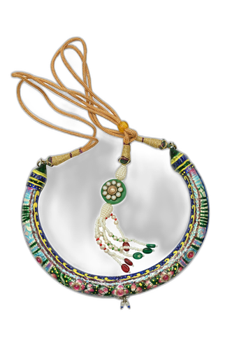 Gulabi Meenakari Hasuli Necklace