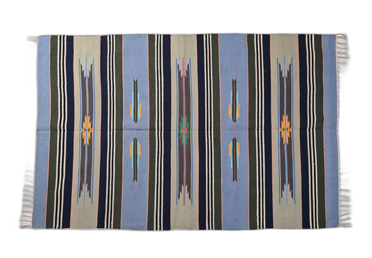 Handmade Blue and Grey Loom Dari